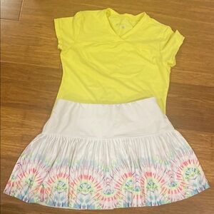 Tennis Cutie 🎾🎾 Top + Tie-Dye Lucky in Love Tennis Skirt